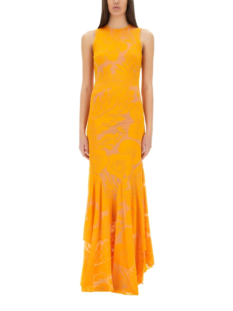 DÉVORÉ STRETCH JERSEY DRESS WITH CUT-OUT