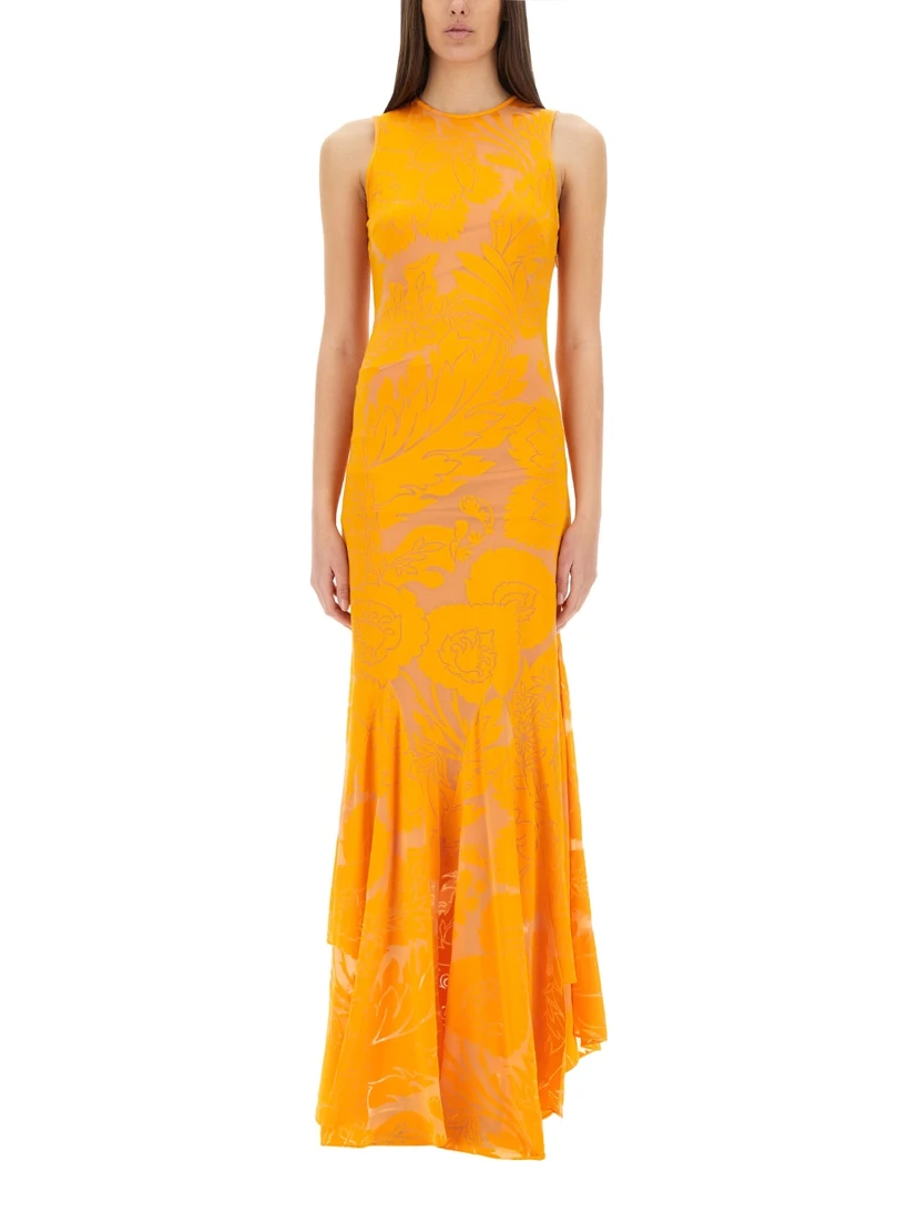 DÉVORÉ STRETCH JERSEY DRESS WITH CUT-OUT