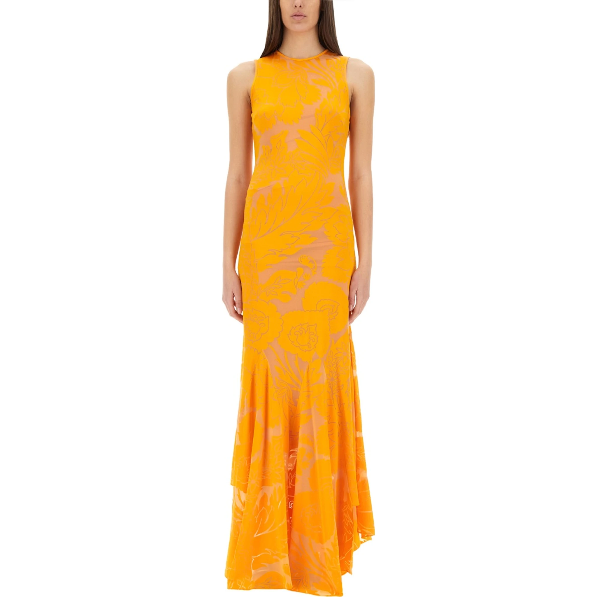 DÉVORÉ STRETCH JERSEY DRESS WITH CUT-OUT