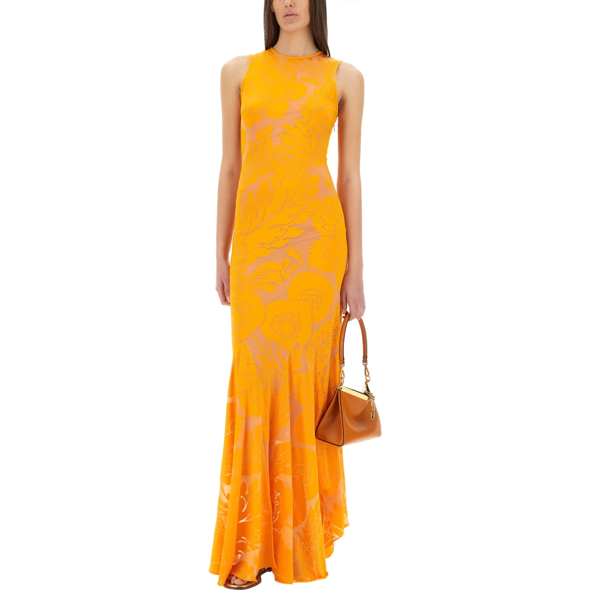 DÉVORÉ STRETCH JERSEY DRESS WITH CUT-OUT