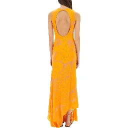 DÉVORÉ STRETCH JERSEY DRESS WITH CUT-OUT