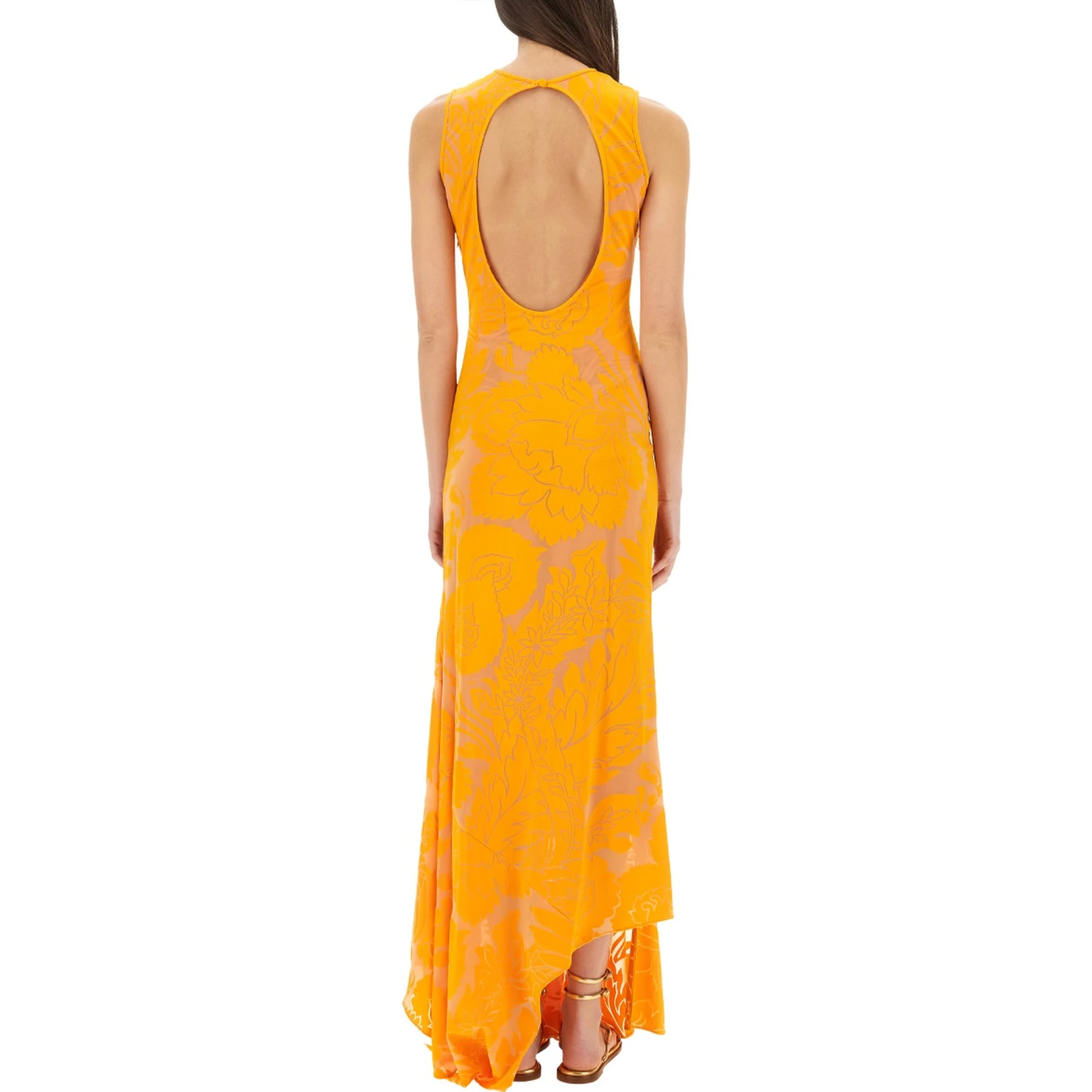 DÉVORÉ STRETCH JERSEY DRESS WITH CUT-OUT