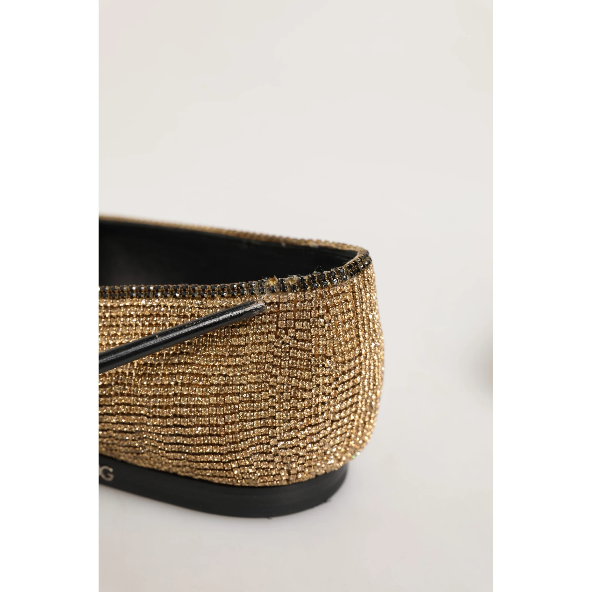 Gold Crystal Embellished Men Loafers Shoes