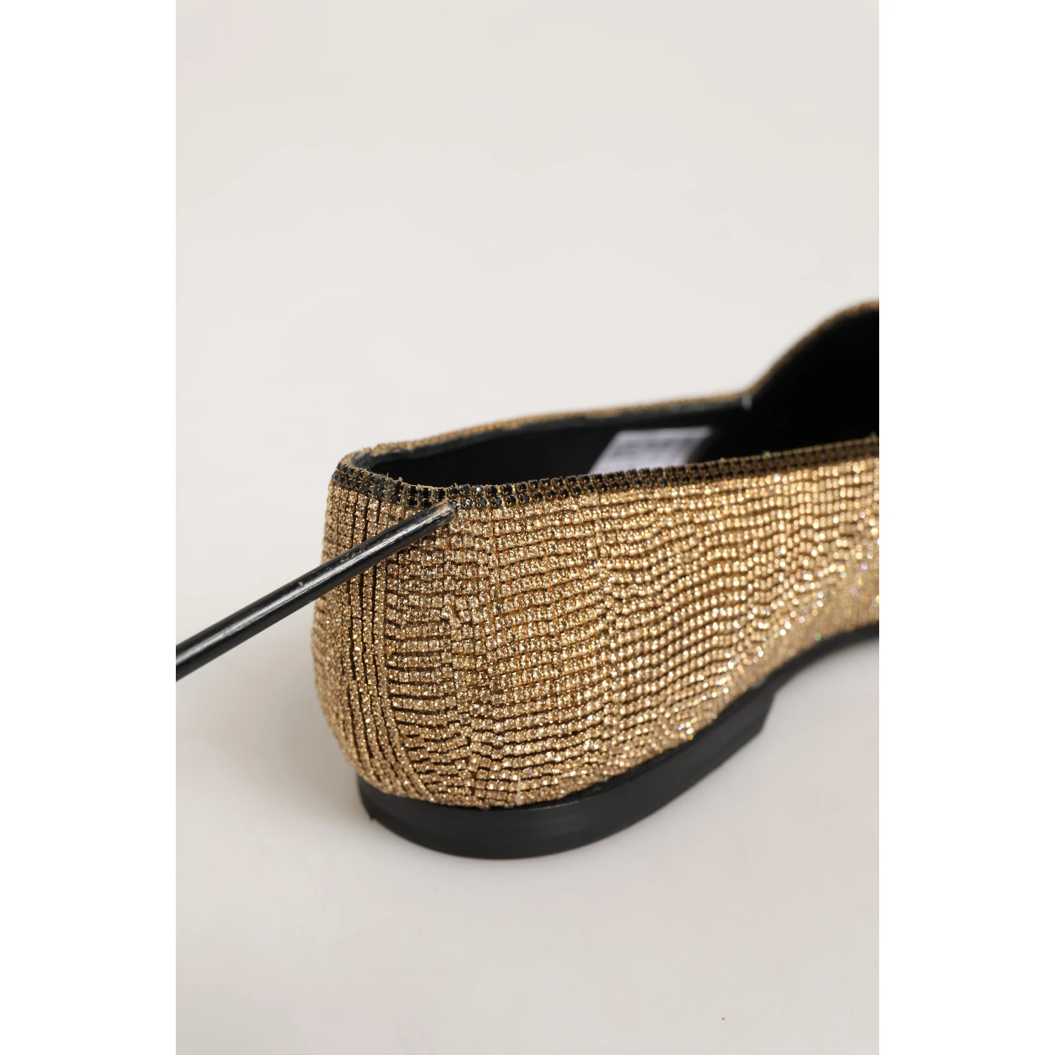 Gold Crystal Embellished Men Loafers Shoes