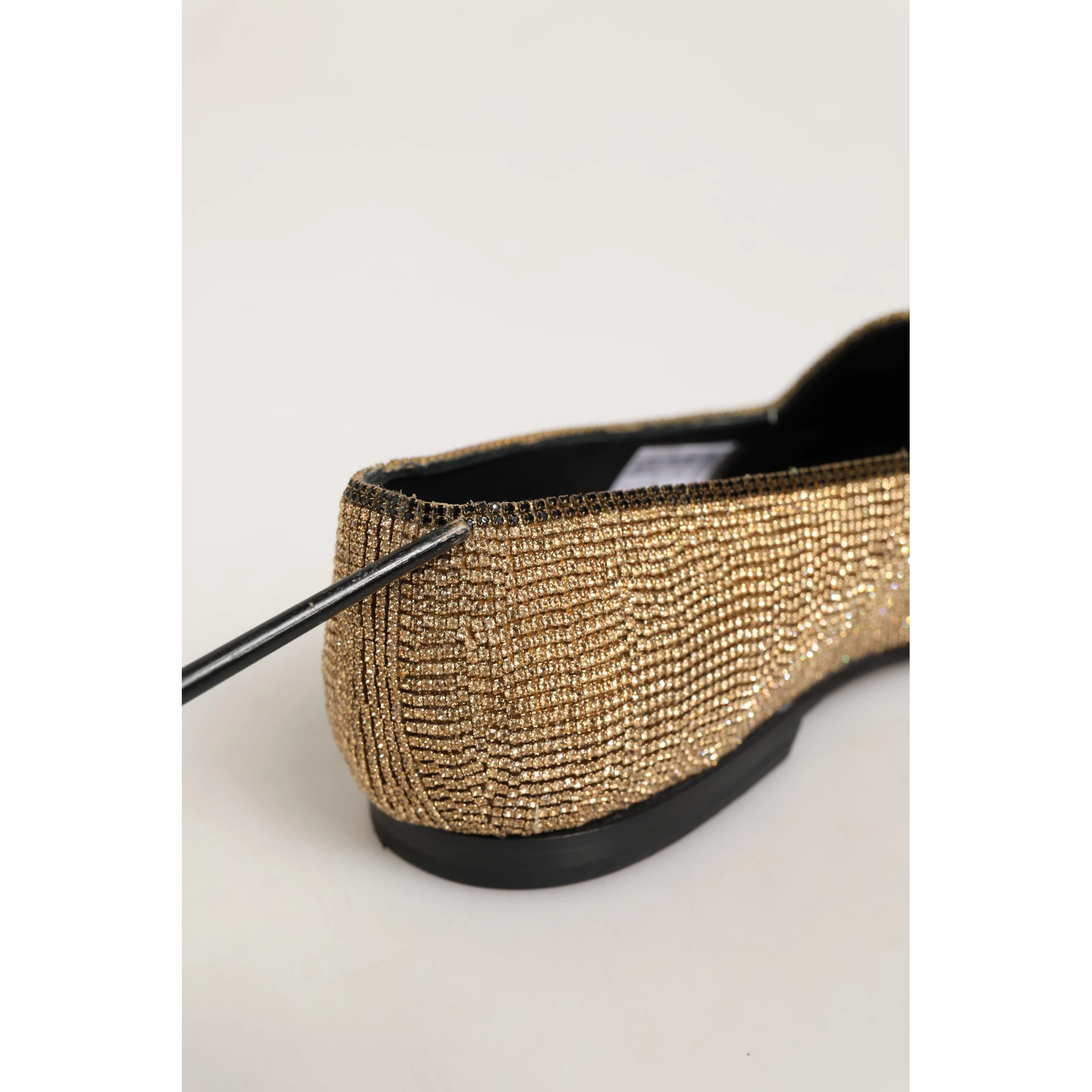Gold Crystal Embellished Men Loafers Shoes