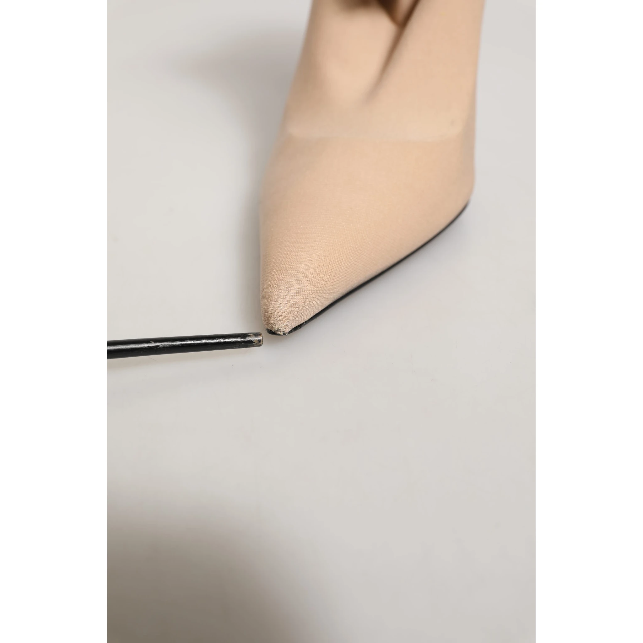 Beige Stretch Socks Heels Ankle Boots Shoes
