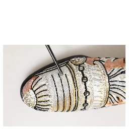 Multicolor Brocade Sequin Dress Loafers Shoes