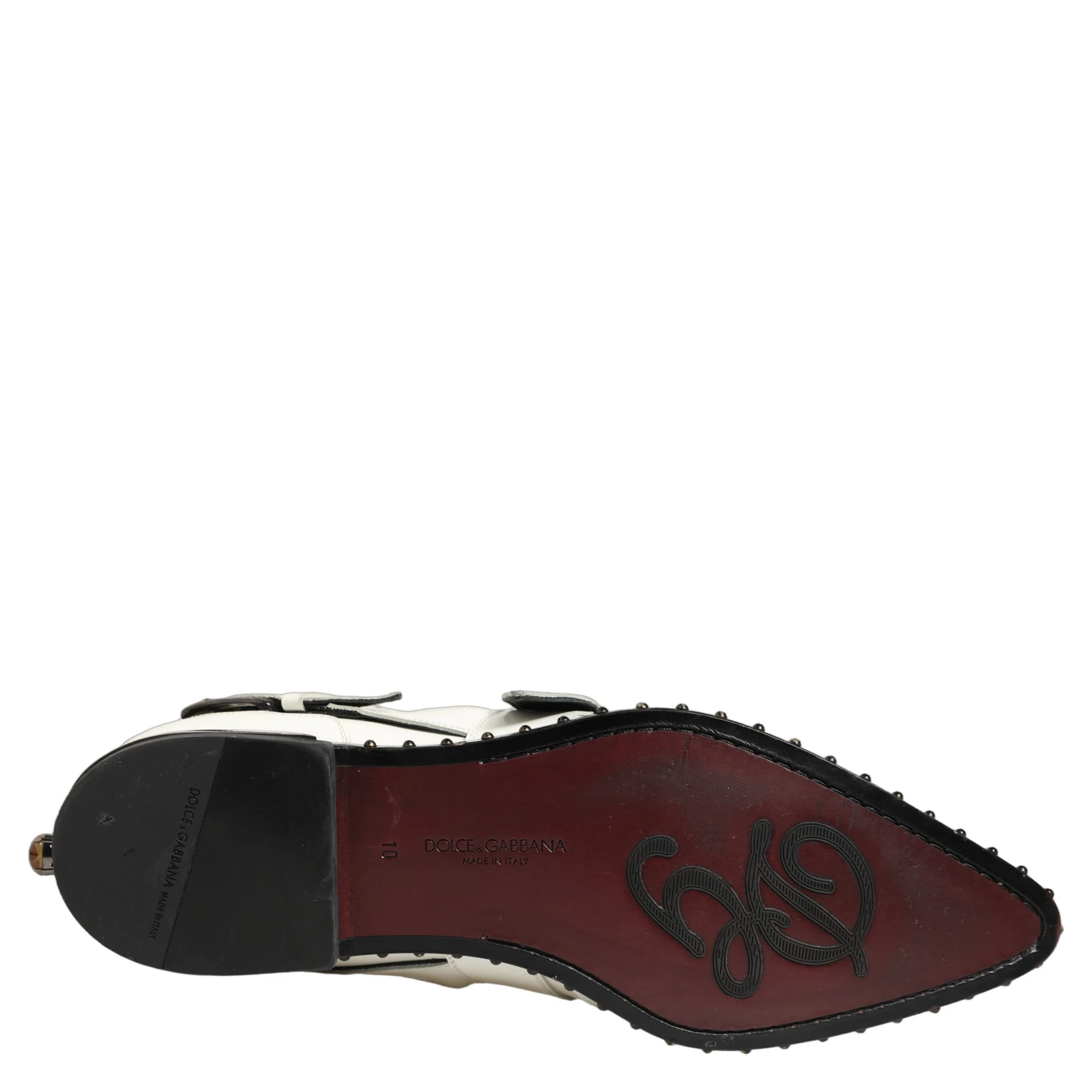 White Studded Formal Dress Monk Strap Shoes