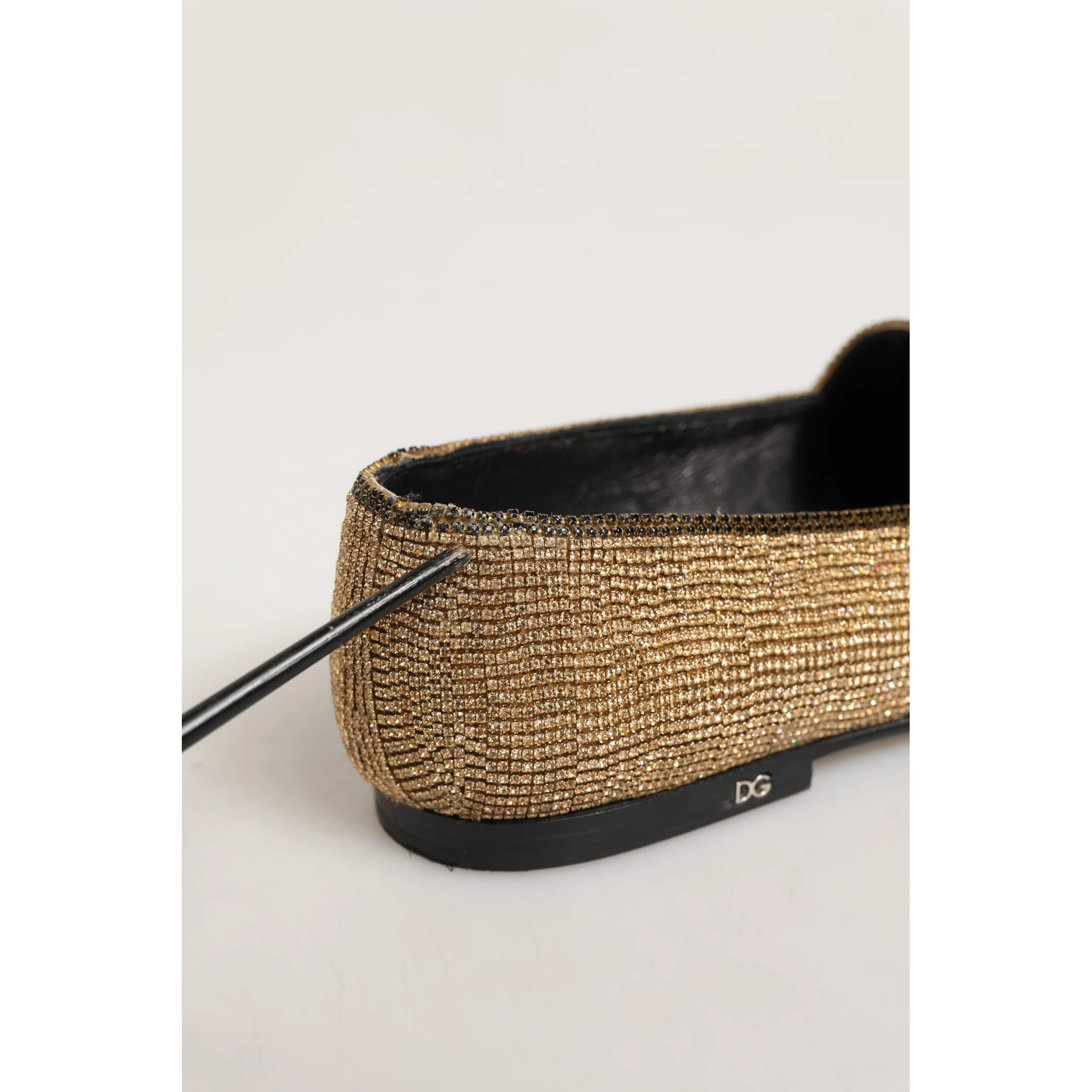 Gold Crystal Embellished Men Loafers Shoes