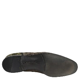 Brown Baroque Print Slip On Men Loafers Shoes