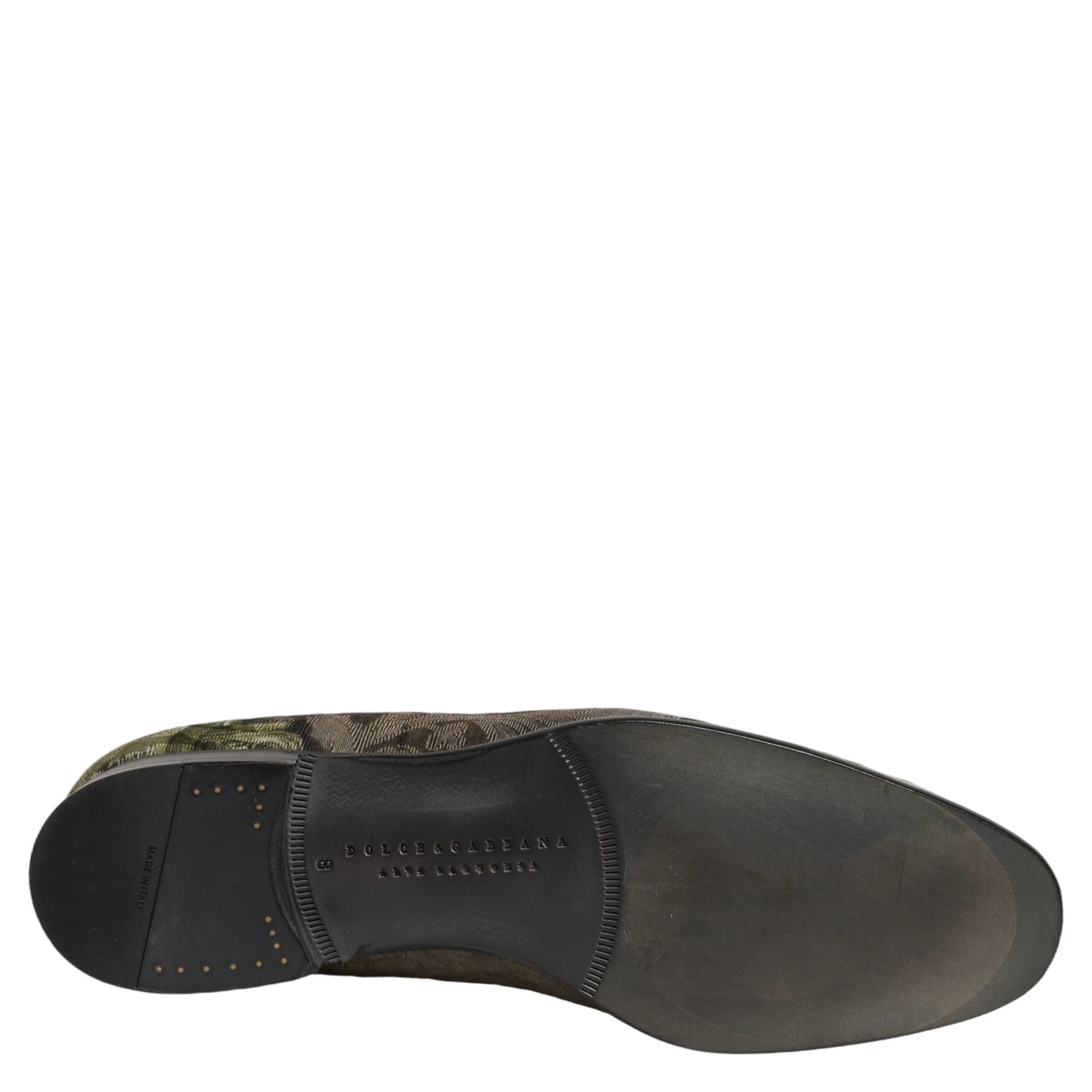 Brown Baroque Print Slip On Men Loafers Shoes