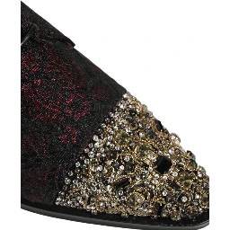 Black Red Embellished Derby Dress Formal Shoes