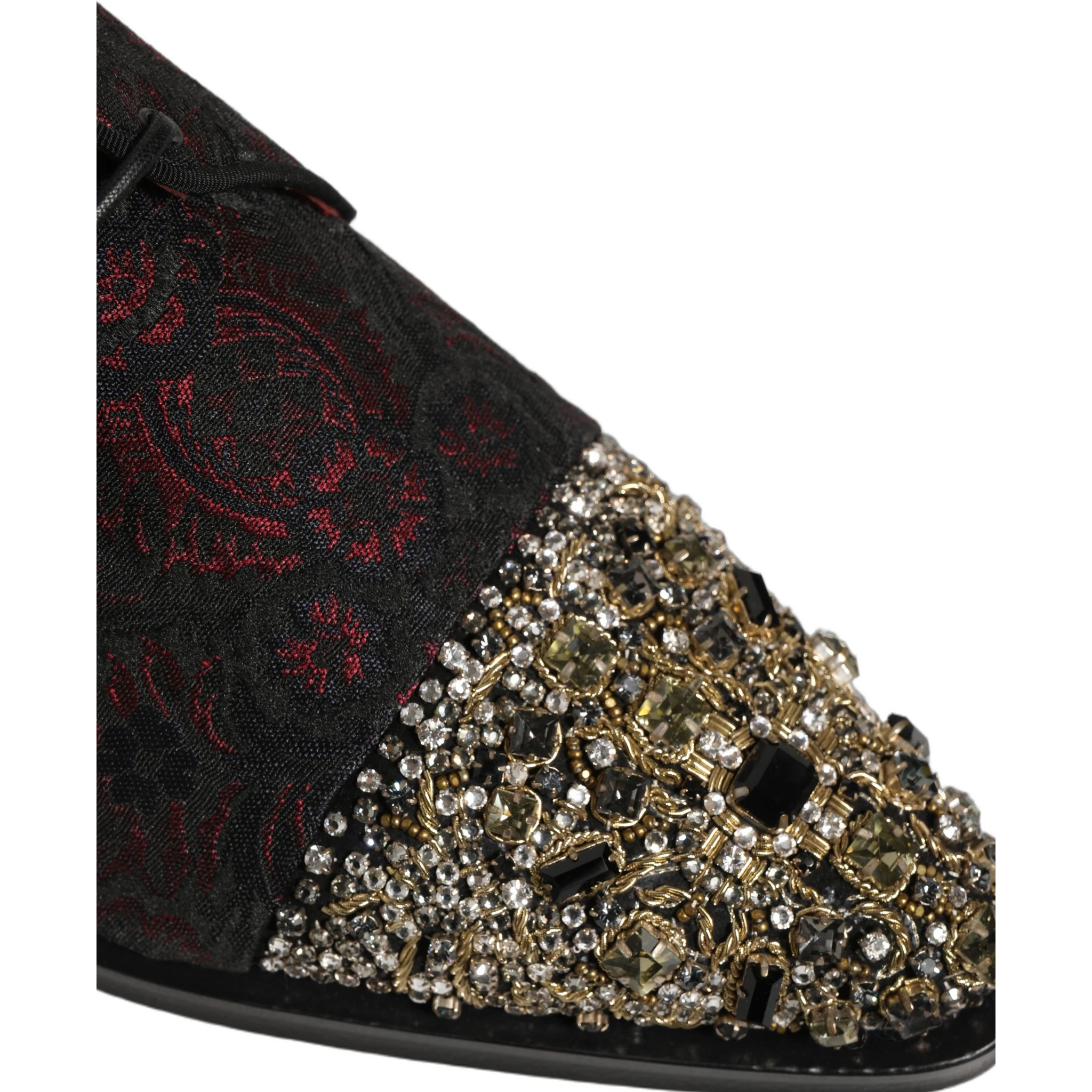 Black Red Embellished Derby Dress Formal Shoes
