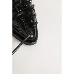 Black Leather Studded Men Formal Derby Shoes