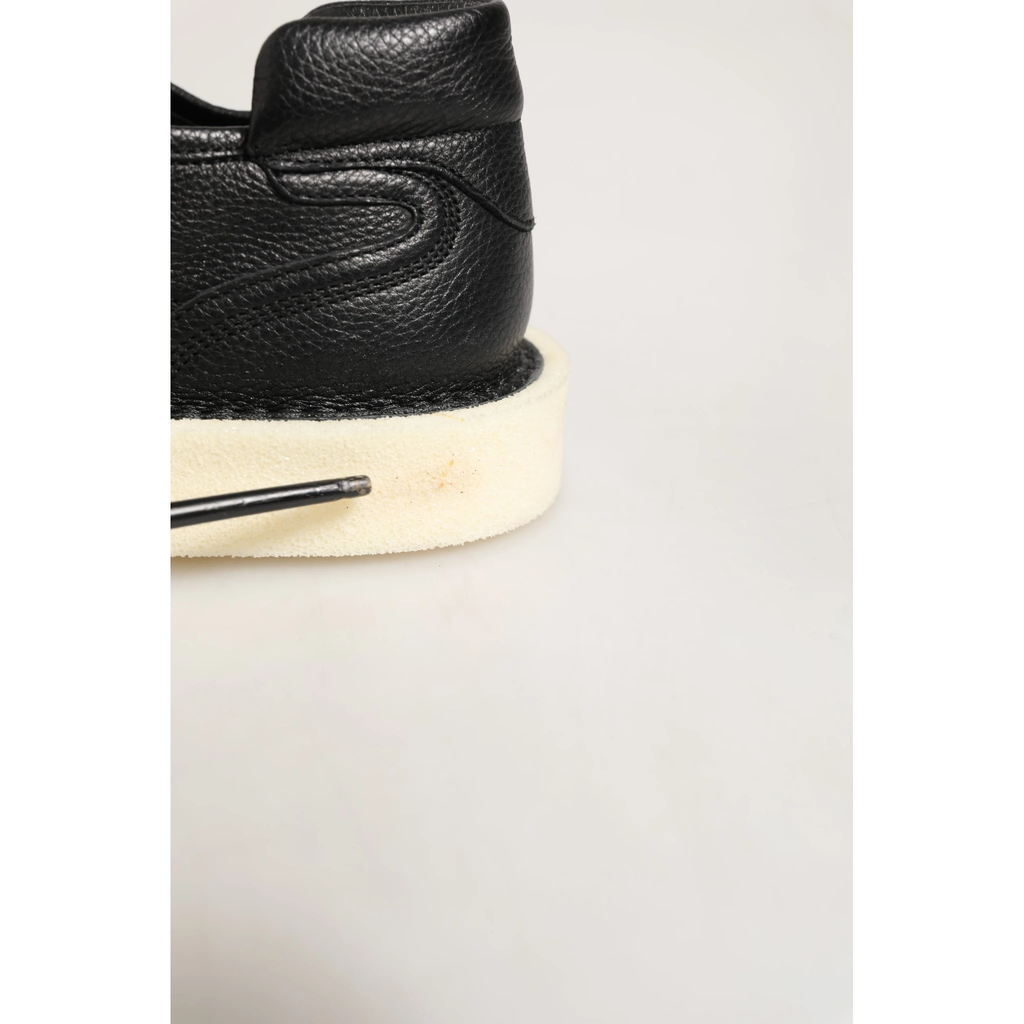Black Leather Lace Up Low Top Sneakers Shoes