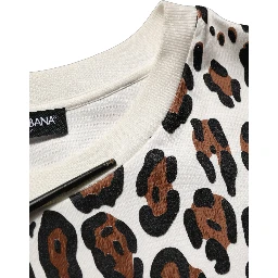 Multicolor Leopard Print Crew Neck T-shirt