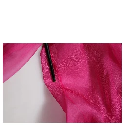 Fuchsia Sheer Chiffon Buttoned Blouse Top
