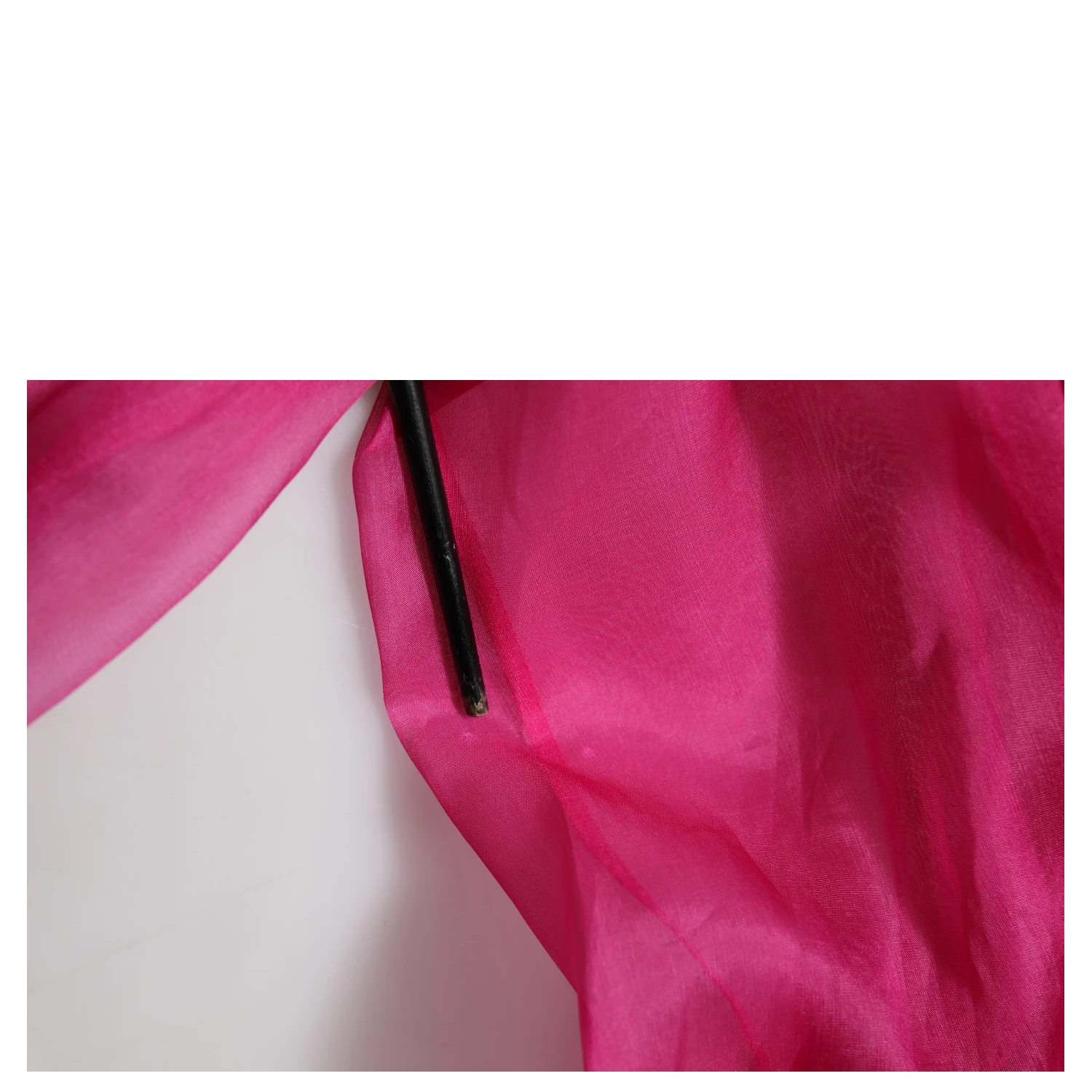 Fuchsia Sheer Chiffon Buttoned Blouse Top