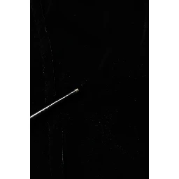 Black Viscose Velvet Floor Length Gown Dress