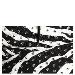 Black White Zebra Crystal Embellished Dress