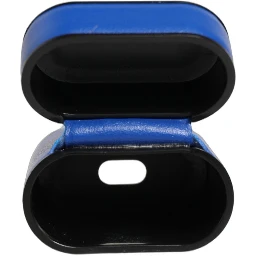 Case Blue Calf Leather Logo Flip Holder Strap Airpods