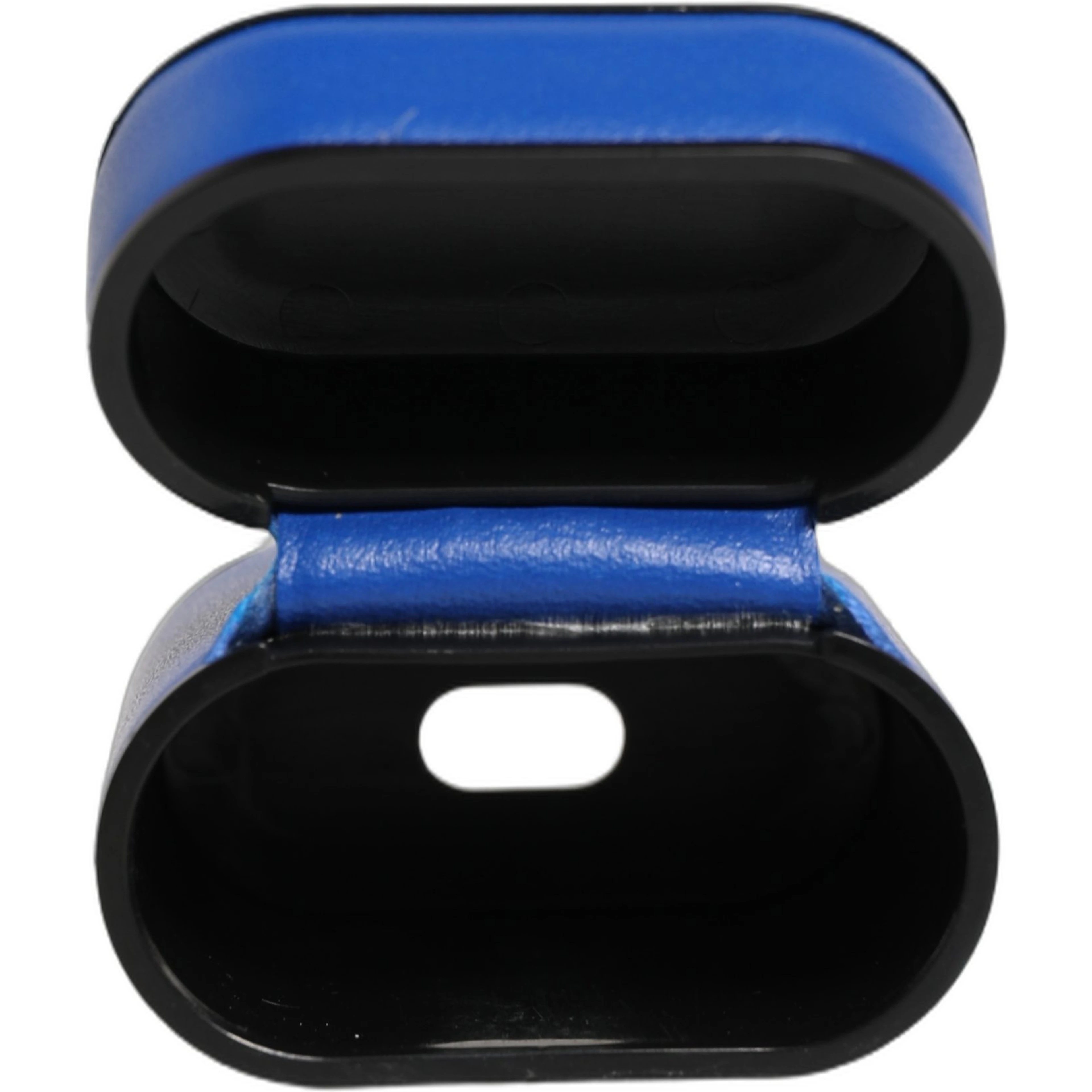 Case Blue Calf Leather Logo Flip Holder Strap Airpods