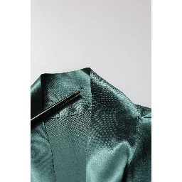 Dark Green Silk Satin Blouse Neck Tie Top