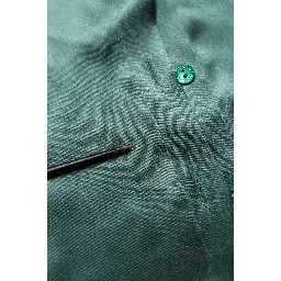 Dark Green Silk Satin Blouse Neck Tie Top