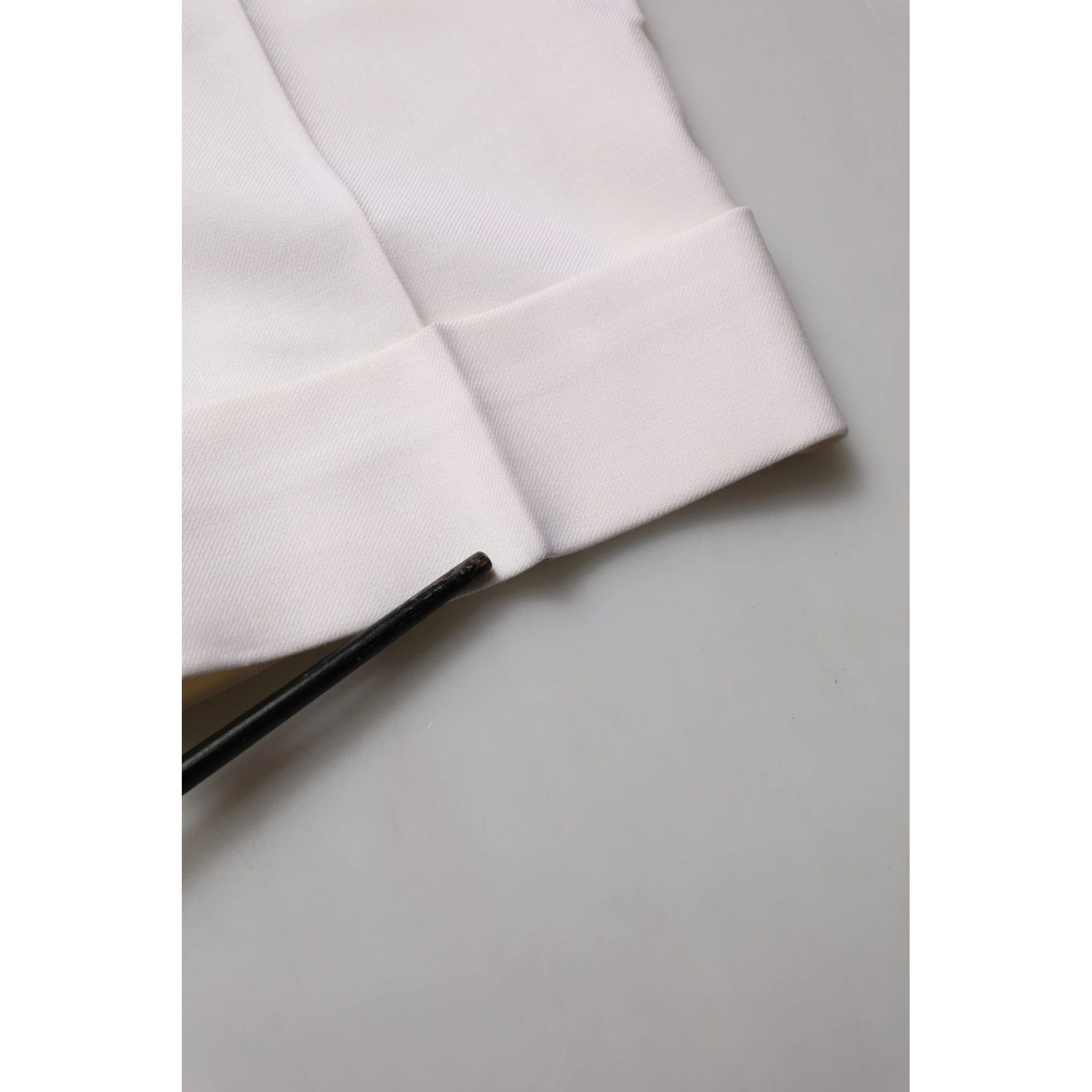 White Skinny High Waist Chino Cropped Trouser Pants