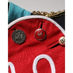 Multicolor Asymmetrical Ornate Jewel Cropped Jacket