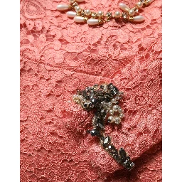 Pink Embellished Mermaid Lace Gown Dress