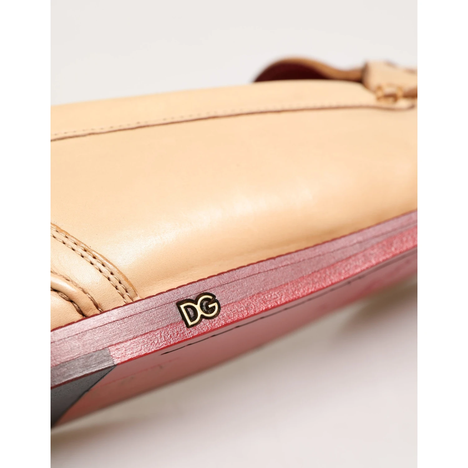 Beige Tassel Leather Men Slip On Loafers Shoes