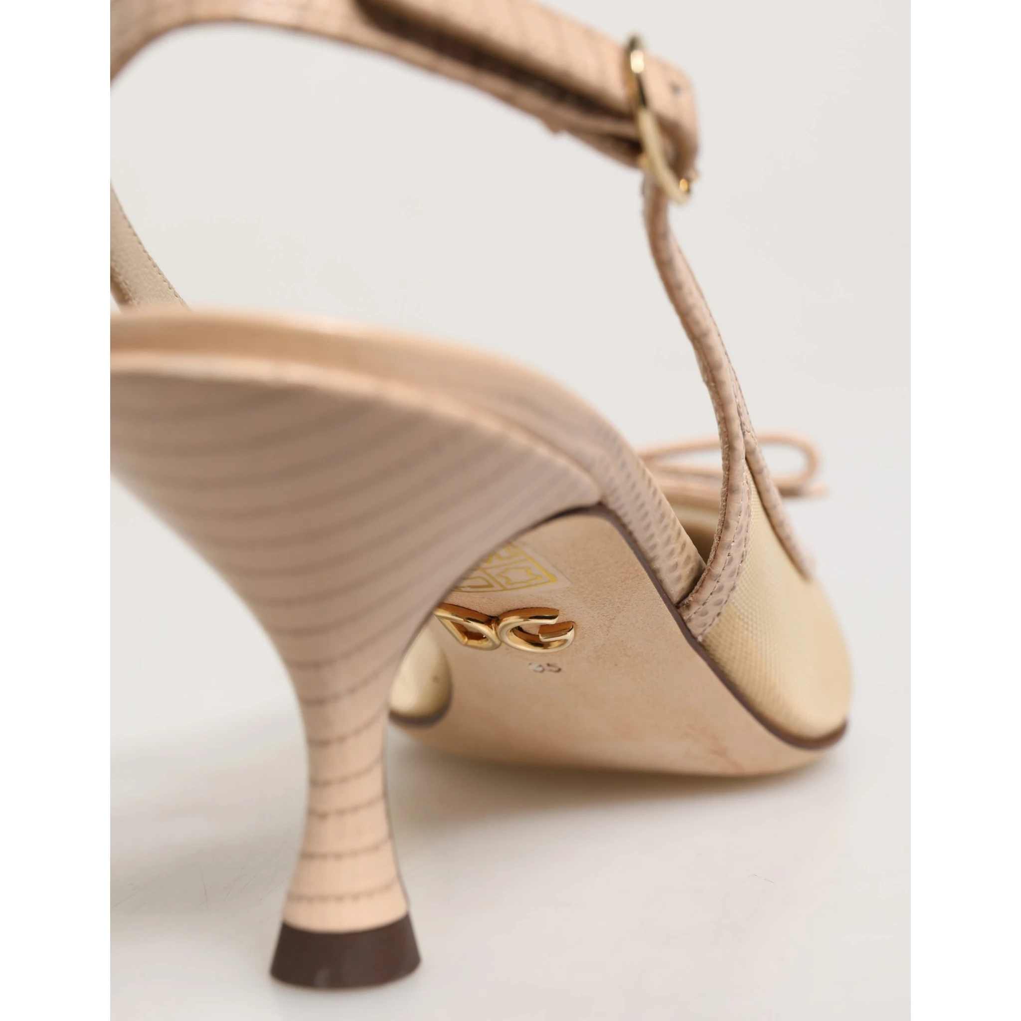 Beige Lori Mesh Leather Slingback Sandals Shoes