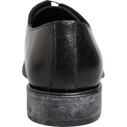 Black Calfskin Leather Derby Men Dress Shoes
