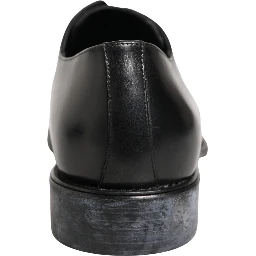 Black Calfskin Leather Derby Men Dress Shoes