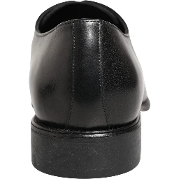 Black Calfskin Leather Derby Men Dress Shoes