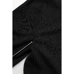 Black Wool Knitted Button Front Cardigan Sweater