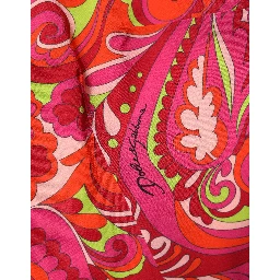 Red Paisley Floral Print Sheath Midi Dress