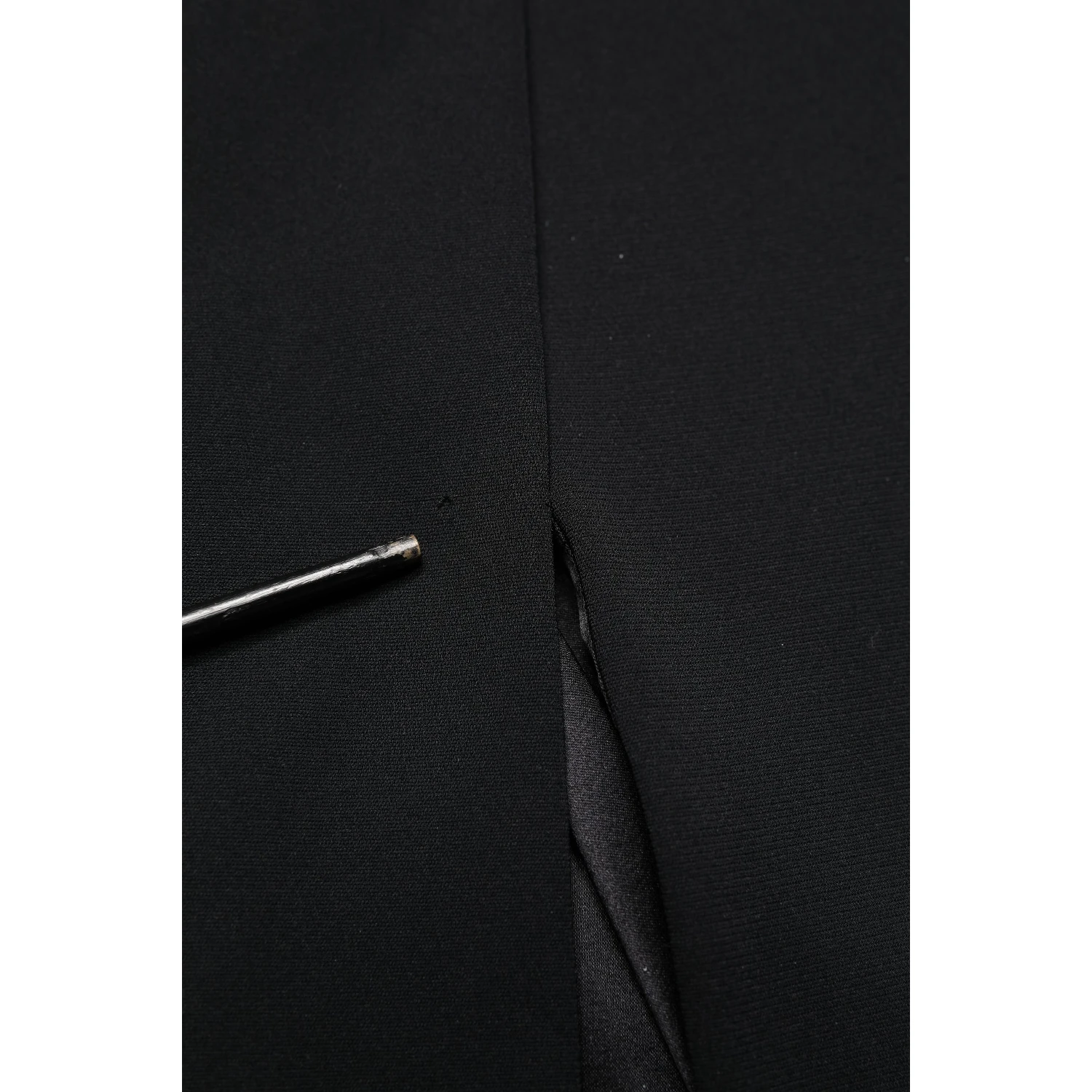 Black Silk Button Bodice Sheath Maxi Dress