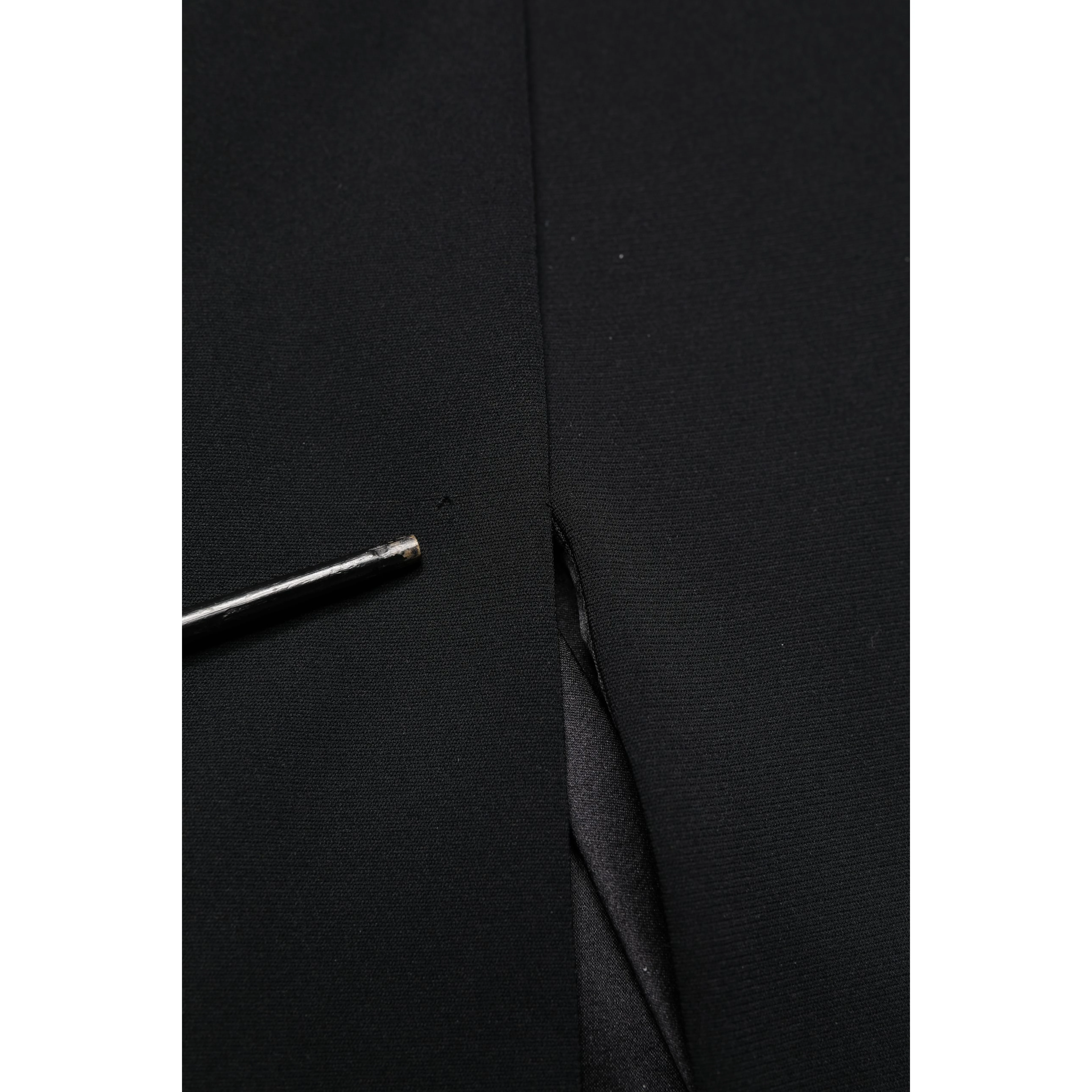 Black Silk Button Bodice Sheath Maxi Dress
