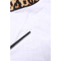 White Leopard Print DG Logo MenCotton T-shirt
