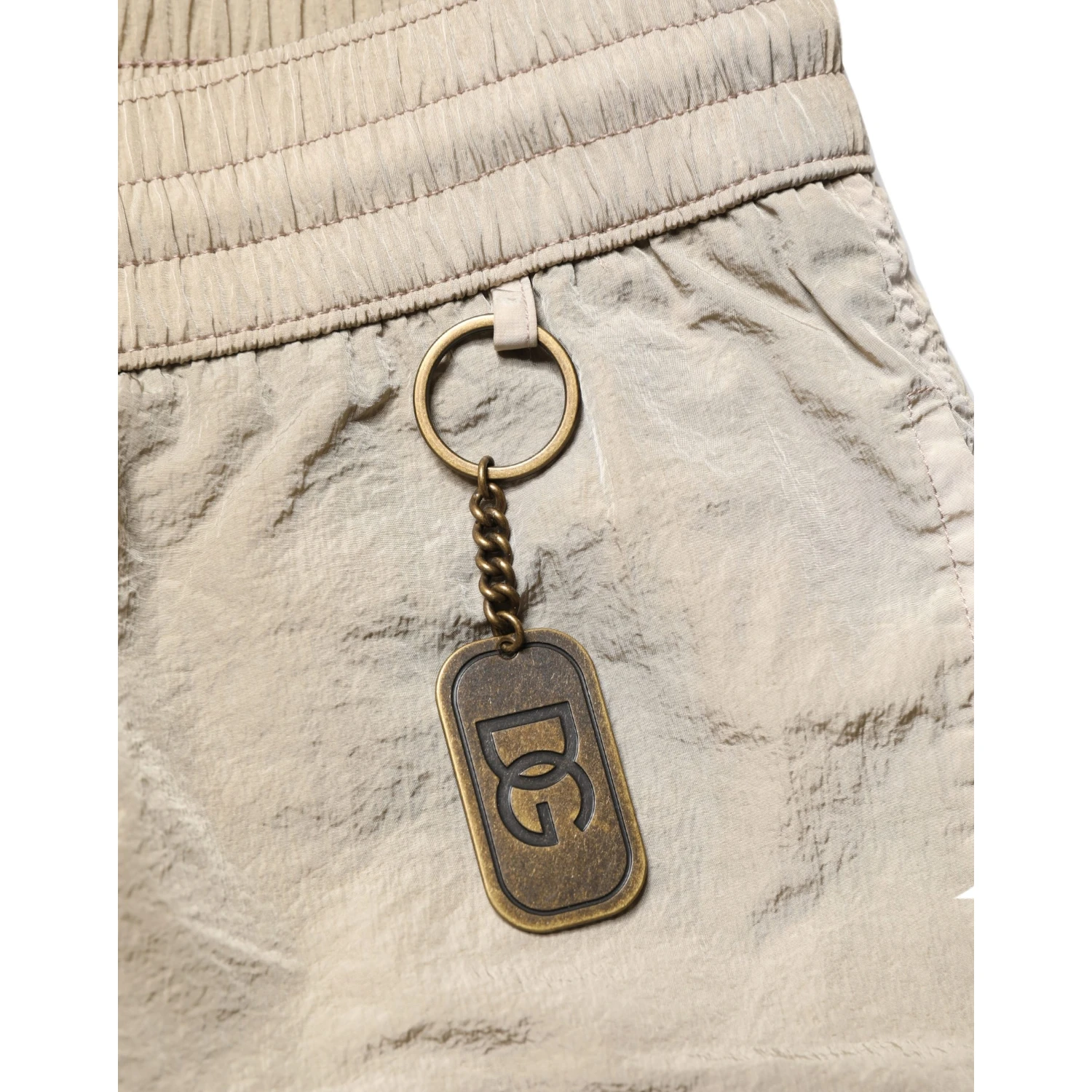 Brown Nylon Drawstring Swim Shorts Swimwear