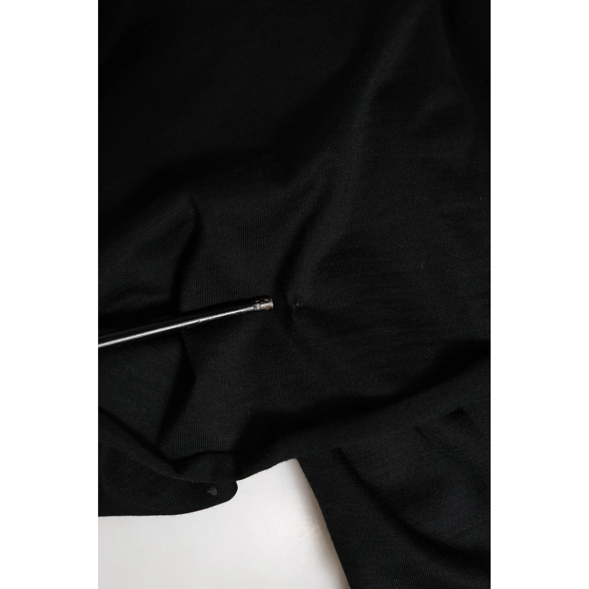 Black Wool Sleeveless Rose Applique Dress