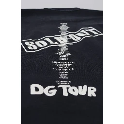 Black D&G Fashion Round Neck Cotton T-shirt