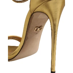 Gold Leather Keira High Heels Sandals Shoes