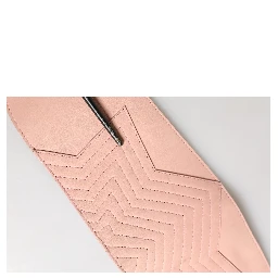 Light Pink Leather Wide Waist Round Buckle Belt