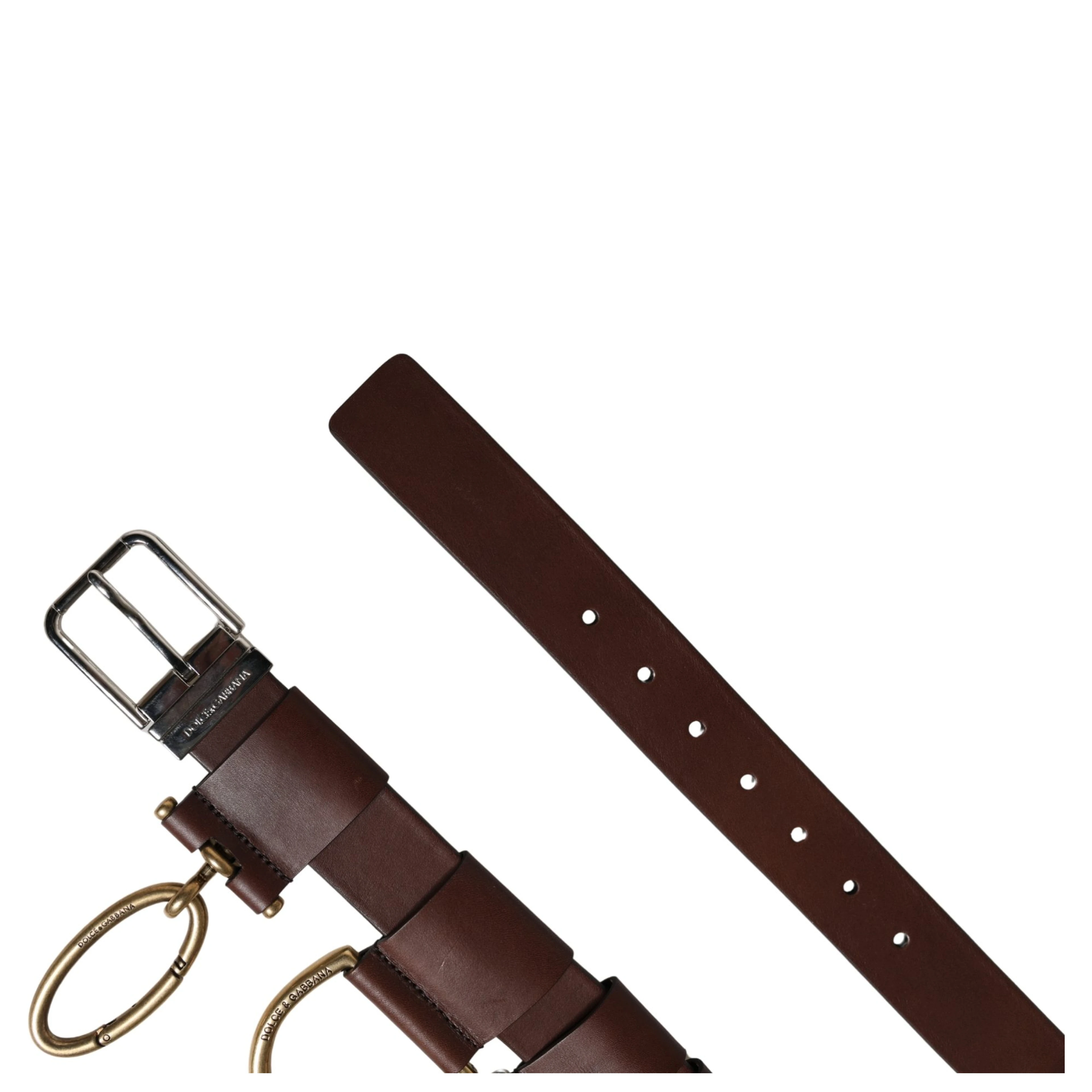 Men Brown Classic Leather Metal Buckle Belt