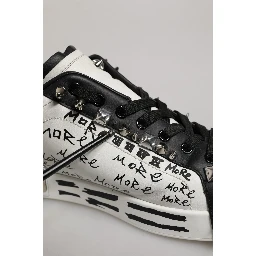 Black White Studded Low Top Sneakers Shoes