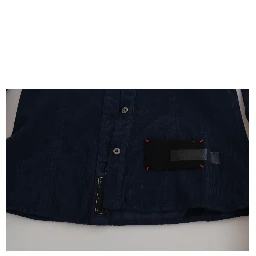 Cotton Blue Corduroy Long Sleeves Shirt Top Blouse