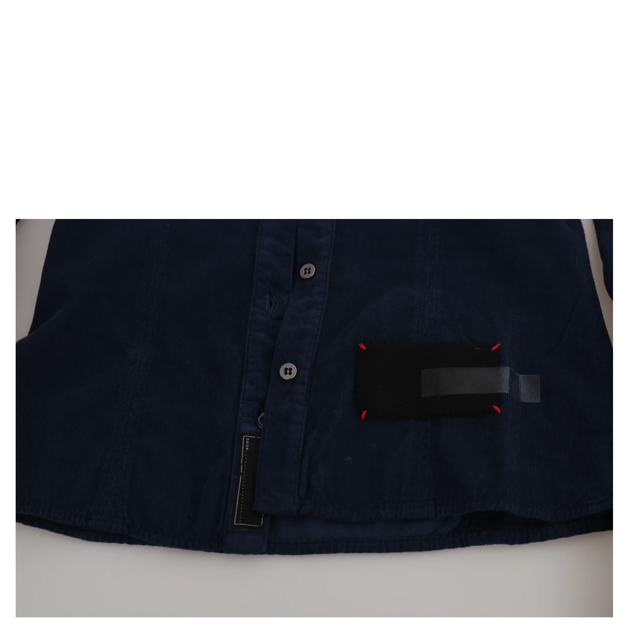 Cotton Blue Corduroy Long Sleeves Shirt Top Blouse